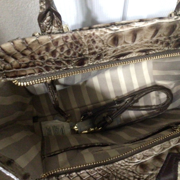 Brahmin Brown Leather/Suede/Snakeskin Priscilla Satchel (Like New) - Picture 12 of 16